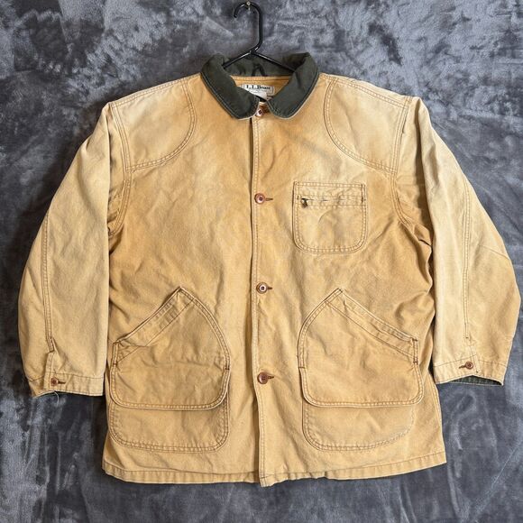 Vintage L.L. Bean Men's Barn Chore Coat Size X-Large Well Worn Sun Faded Button - Picture 1 of 7